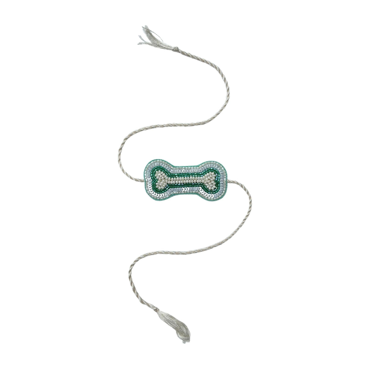 GREEN ANARKALI + AQUA PEARL BONE RAKHI FOR DOGS AND CATS