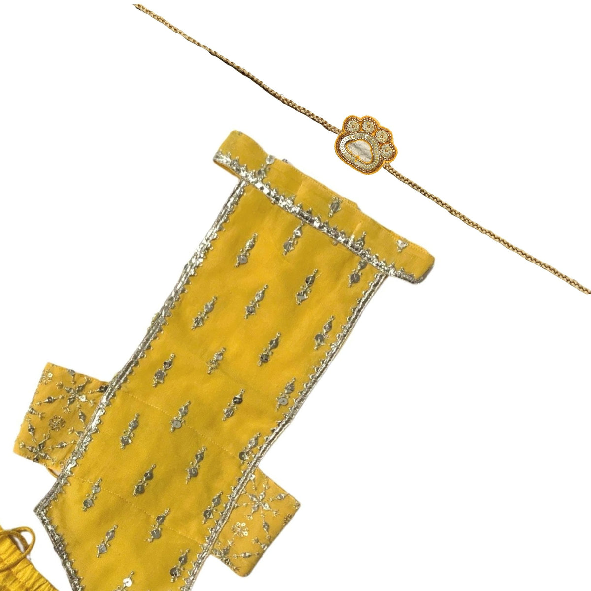 YELLOW FESTIVE LEHENGA + PAW-SOME RAKHI FOR DOGS AND CATS