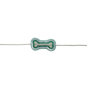 GREEN ANARKALI + AQUA PEARL BONE RAKHI FOR DOGS AND CATS