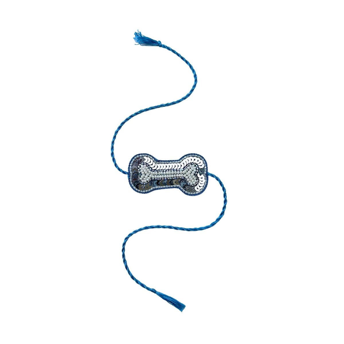 SILVER BLUE BONE RAKHI FOR DOGS AND CATS