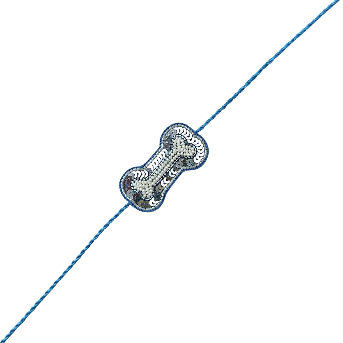 SILVER BLUE BONE RAKHI FOR DOGS AND CATS