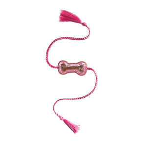 PURPLE CHEVRON LEHENGA + PINK BONE RAKHI FOR DOGS AND CATS