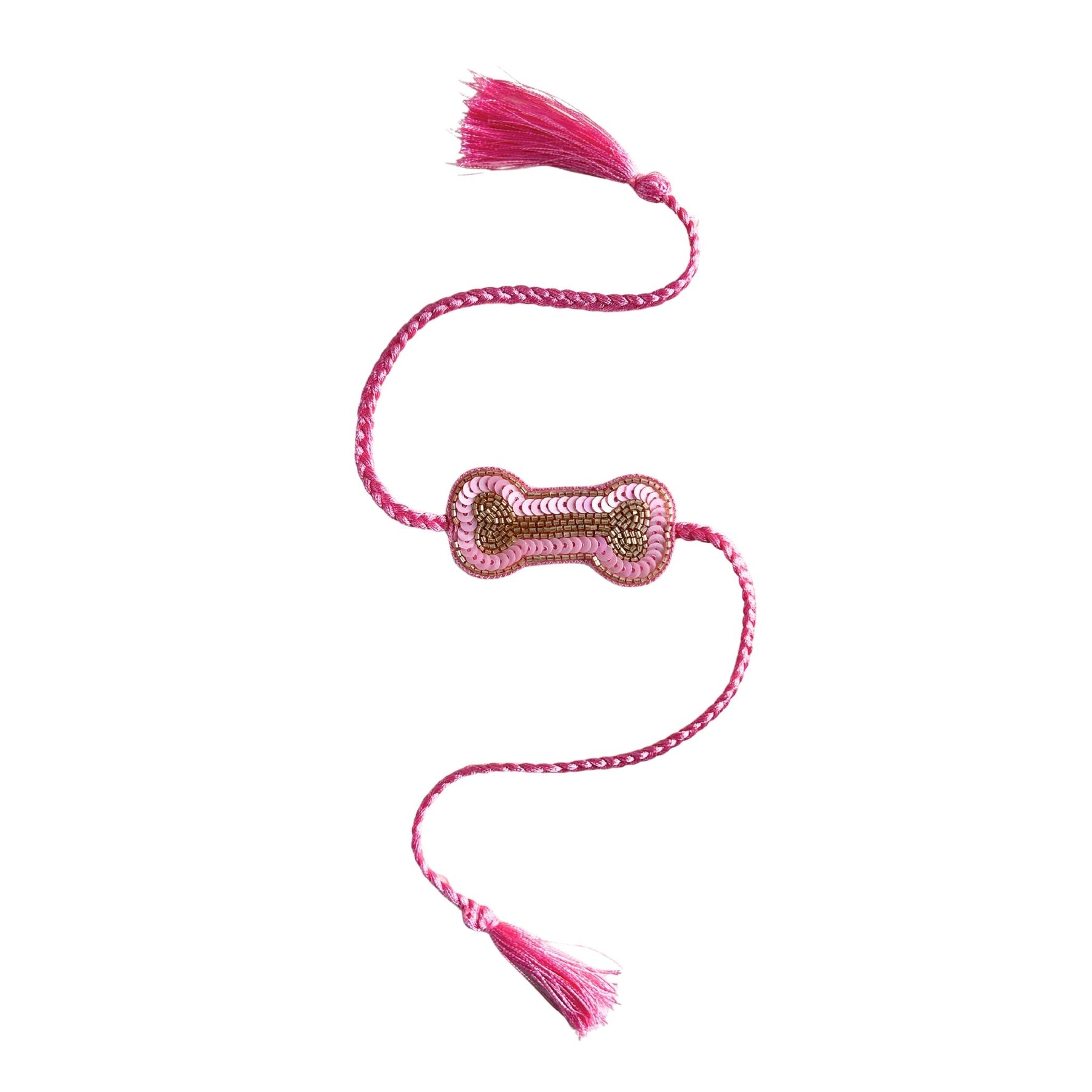 PASTEL PINK GOLD BUTTI ANARKALI + PINK BONE RAKHI FOR DOGS AND CATS