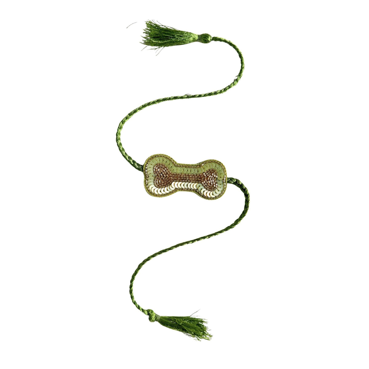 LIGHT GREEN FLORAL ANARKALI + LIGHT GREEN BONE RAKHI FOR DOGS AND CATS