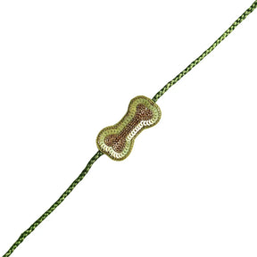 GREEN FLOWER BOUQUET HAND EMBROIDERED DOG KURTA+LIGHT GREEN BONE RAKHI FOR DOGS AND CATS