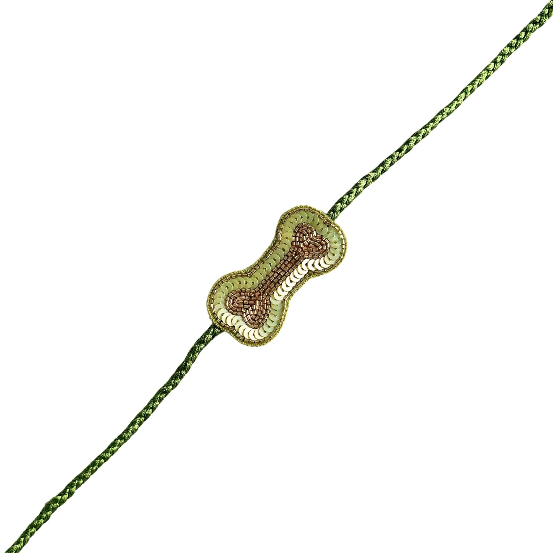 LIGHT GREEN FLORAL ANARKALI + LIGHT GREEN BONE RAKHI FOR DOGS AND CATS