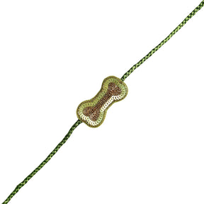 LIGHT GREEN FLORAL ANARKALI + LIGHT GREEN BONE RAKHI FOR DOGS AND CATS