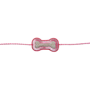 PINK FLOWER EMBROIDERED LEHENGA + LIGHT PINK PEARL RAKHI FOR DOGS AND CATS