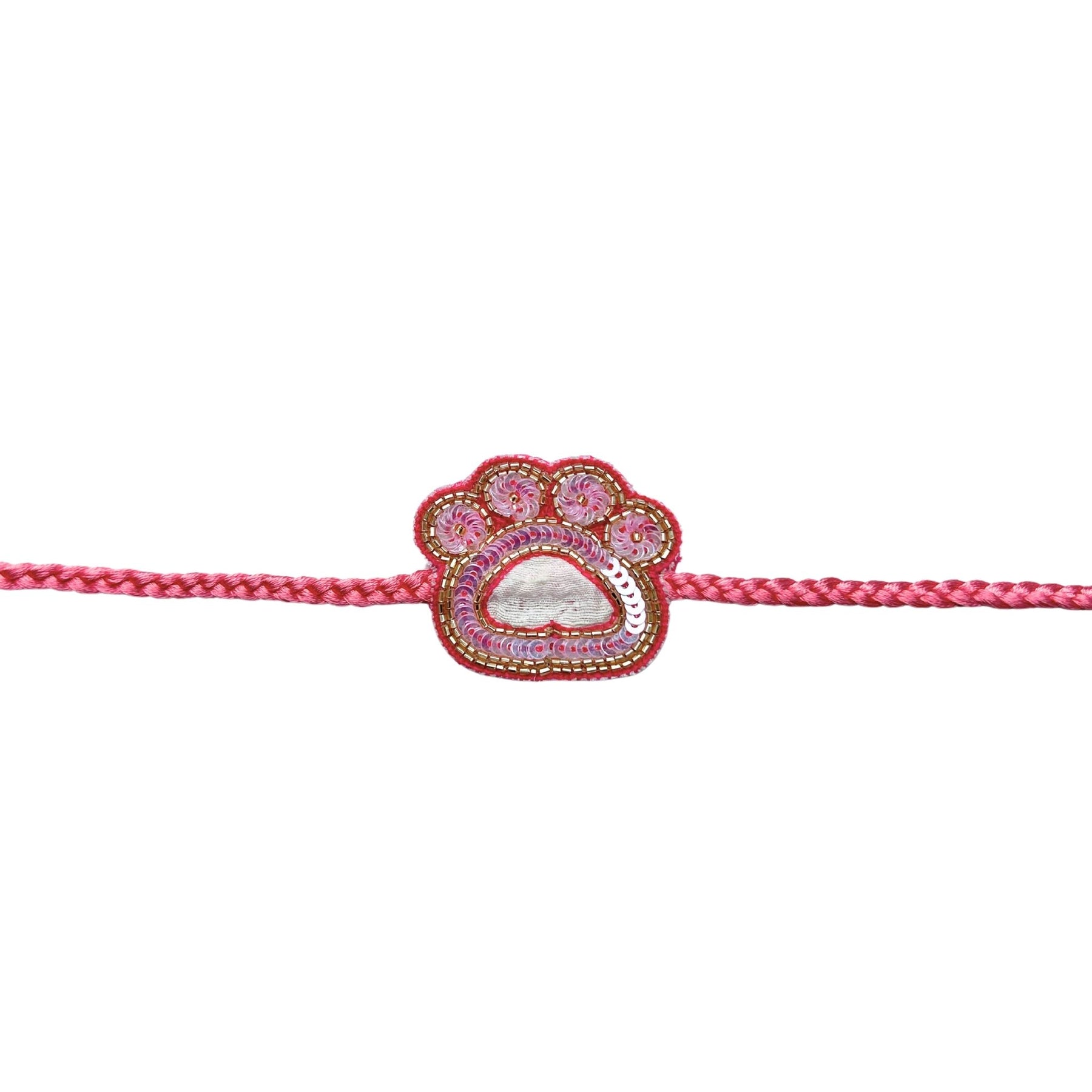 FUCHSIA LEAF ANARKALI + PINK PAW-SOME RAKHI FOR DOGS AND CATS