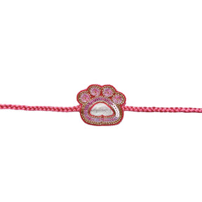 FUCHSIA LEAF ANARKALI + PINK PAW-SOME RAKHI FOR DOGS AND CATS