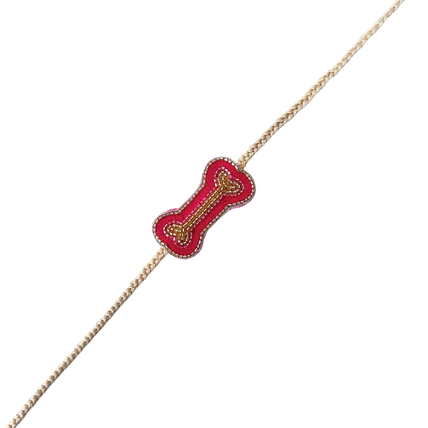 PINK BANDHANI COTTON KURTA + BONE RAKHI FOR DOGS AND CATS