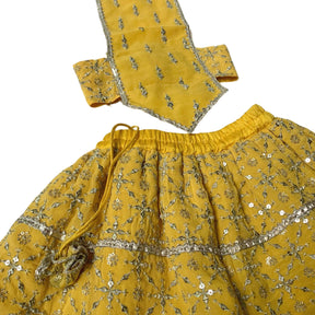 YELLOW FESTIVE DOG LEHENGA