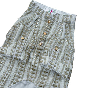 OFF WHITE GOLD LEAF DOG KURTA