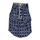 NAVY BLUE BANDHANI COTTON KURTA FOR DOGS AND CATS