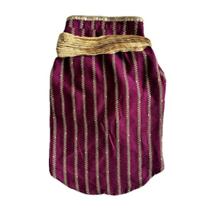 PURPLE ZARI WORK DOG KURTA+PURPLE PEARL RAKHI FOR DOGS AND CATS