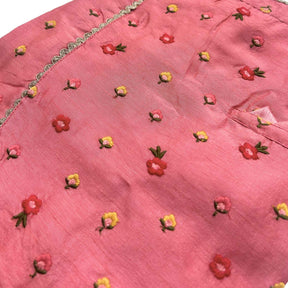 PEACH ORANGE FLOWER EMBROIDERED DOG KURTA