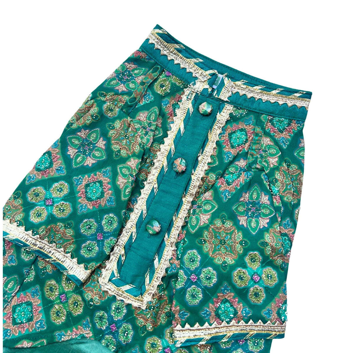 BOTTLE GREEN PATIALA MOTIF DOG KURTA