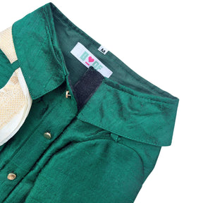 GREEN PURE RAW SILK KURTA FOR DOGS AND CATS