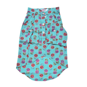 ICE BLUE GULAB COTTON KURTA FOR DOGS AND CATS