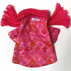 PINK DIAMOND DOG KURTA + PINK BHAI RAKHI FOR DOGS AND CATS
