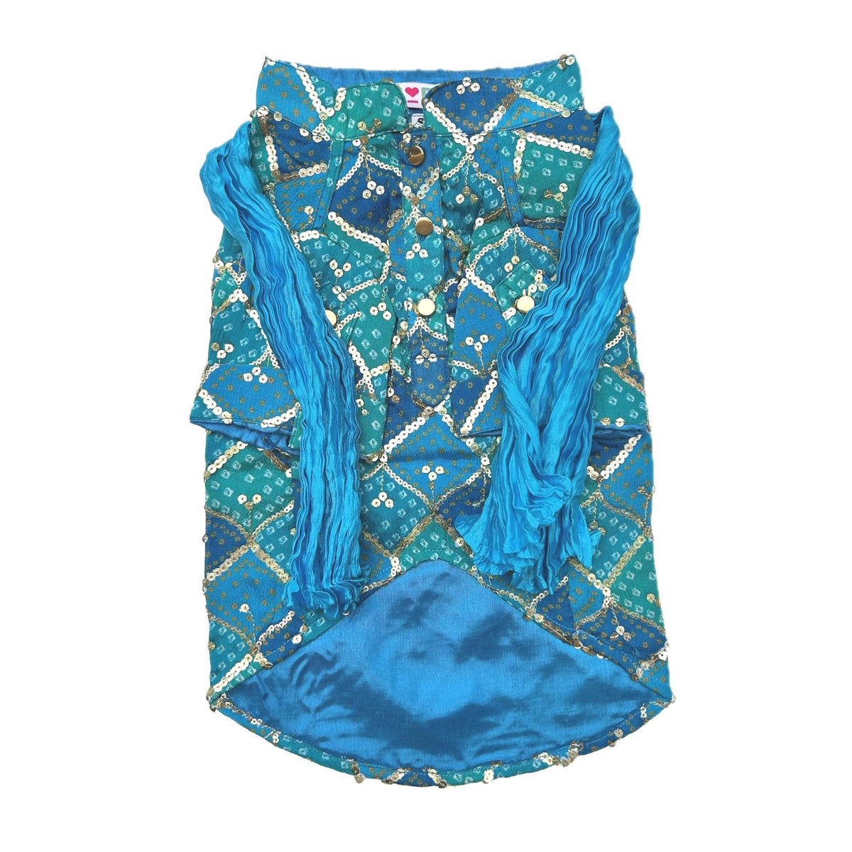 BLUE DIAMOND KURTA + HEART RAKHI FOR DOGS AND CATS