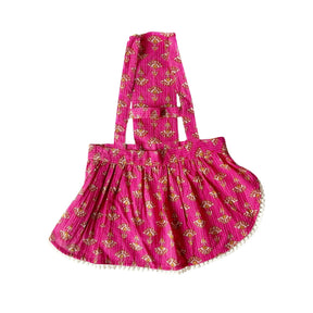 PINK BUTTI DRESS + PINK GOLD BONE RAKHI FOR DOGS AND CATS