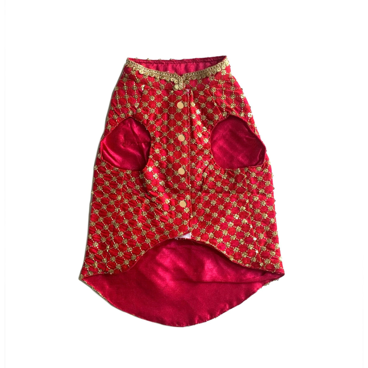 FUCHSIA PINK GOLD DOG SHERWANI