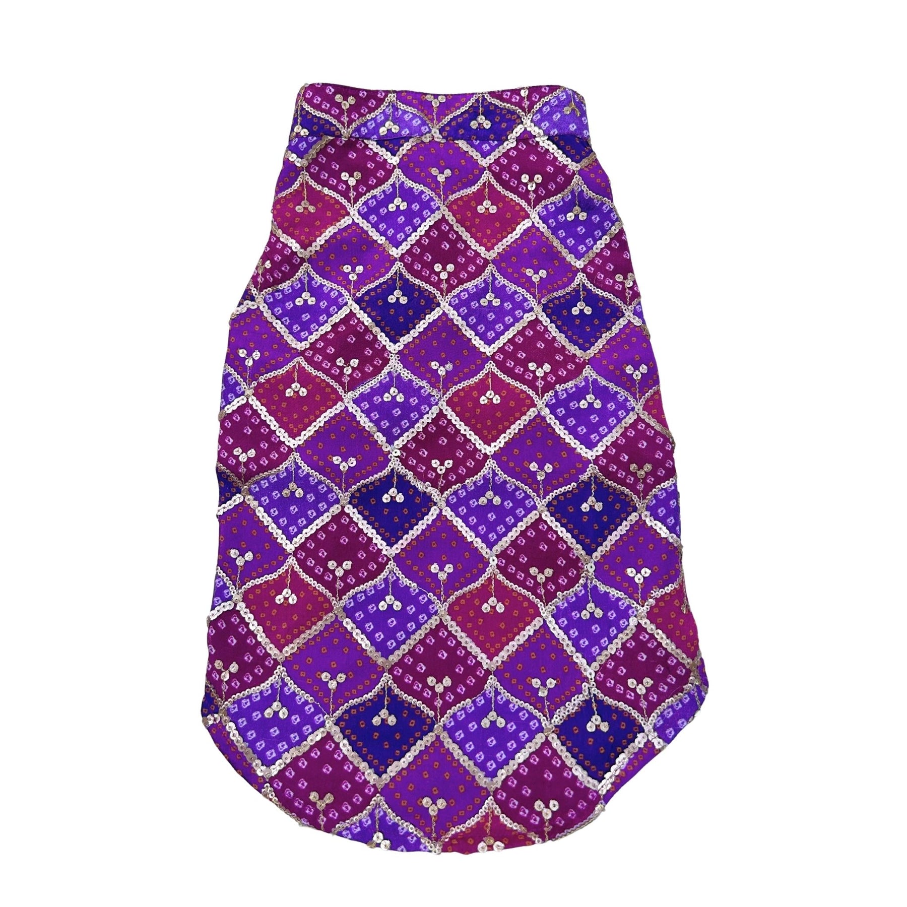 PURPLE DIAMOND DOG KURTA+PURPLE PEARL RAKHI FOR DOGS AND CATS