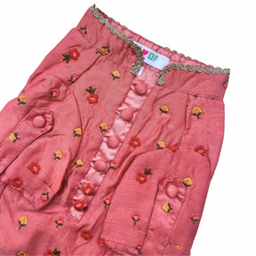 PEACH ORANGE FLOWER EMBROIDERED DOG KURTA