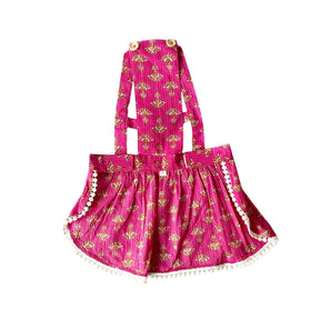 PINK BUTTI DRESS + PINK GOLD BONE RAKHI FOR DOGS AND CATS