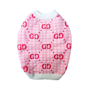 PINK CHECK PAW-CCI DOG SWEATER