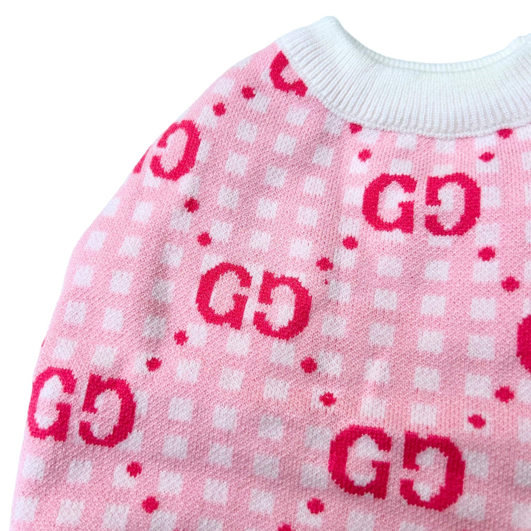 PINK CHECK PAW-CCI DOG SWEATER