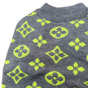 GREY PAW-V DOG SWEATER