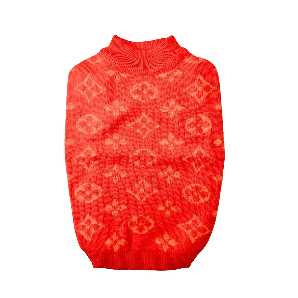 ORANGE PAW-V DOG SWEATER