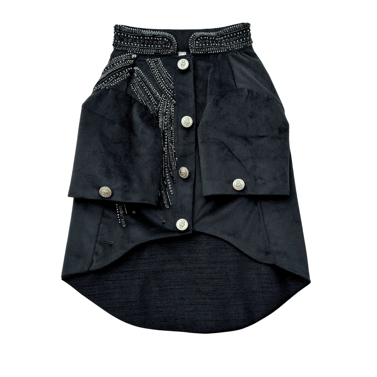 BLACK VELVET HAND EMBROIDERED BANDHGALA FOR DOGS AND CATS