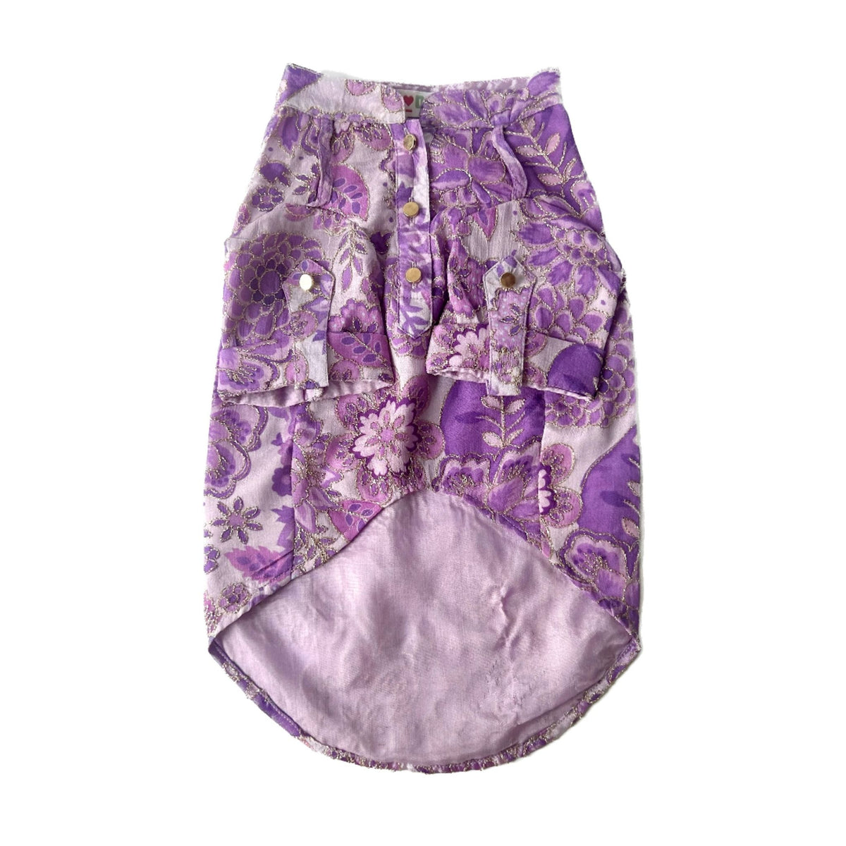 LAVENDER BLOOM DOG KURTA+PURPLE PEARL RAKHI FOR DOGS AND CATS