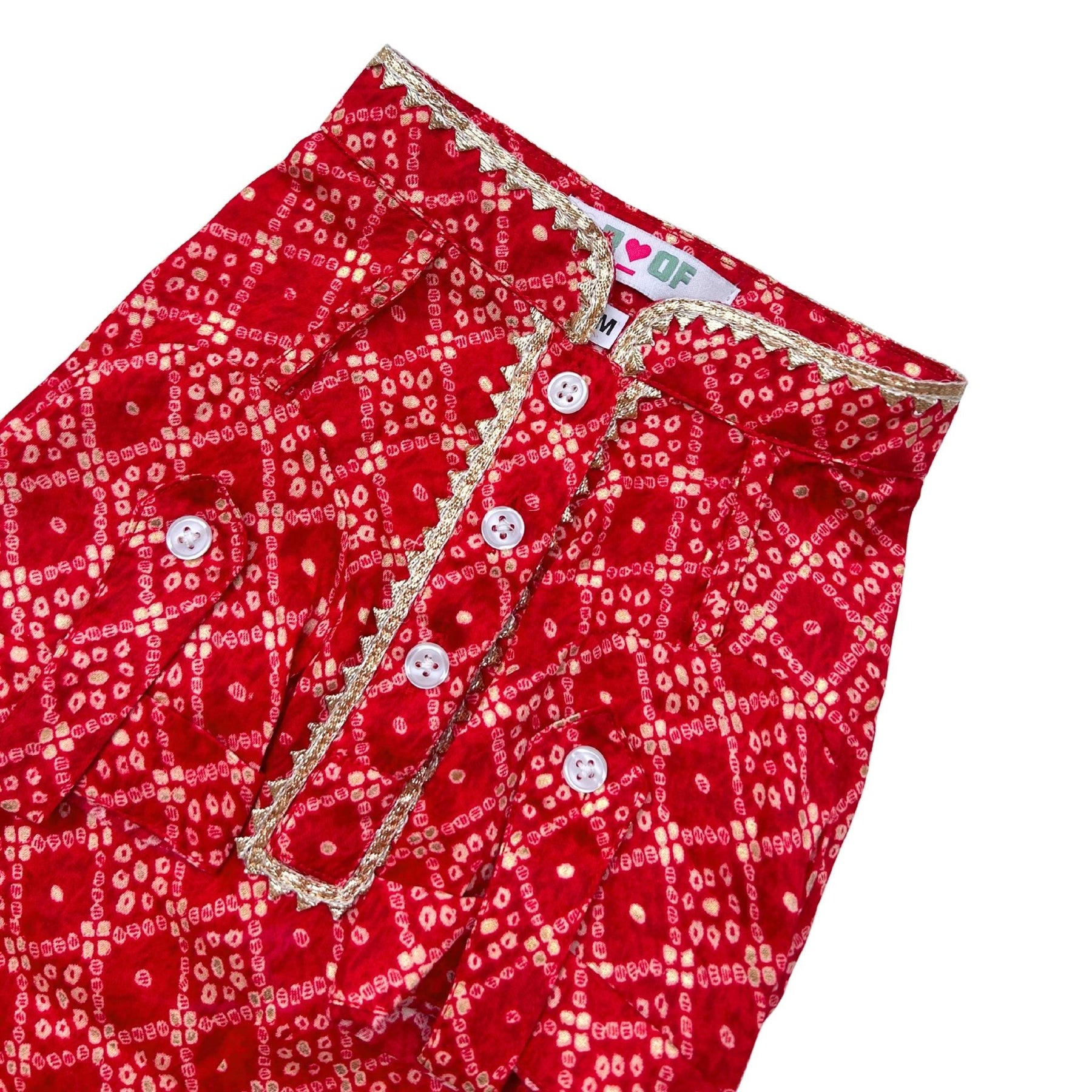 RED BANDHANI COTTON KURTA FOR DOGS AND CATS