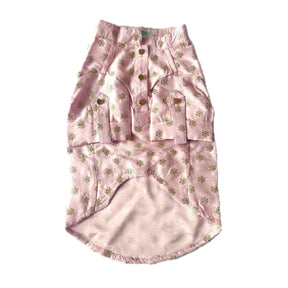 PASTEL PINK GOLD BUTTI DOG KURTA
