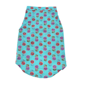 ICE BLUE GULAB COTTON KURTA FOR DOGS AND CATS