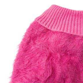 PINK FURRY TURTLE NECK DOG SWEATER