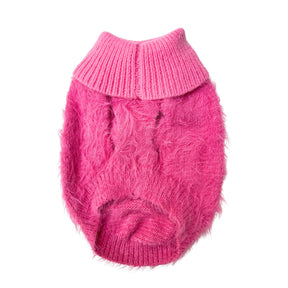 PINK FURRY TURTLE NECK DOG SWEATER