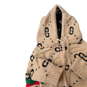 BEIGE PAW-CCI DOG HOODIE