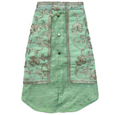 PASTEL GREEN GOTA EMBROIDERY WAISTCOAT STYLE DOG KURTA