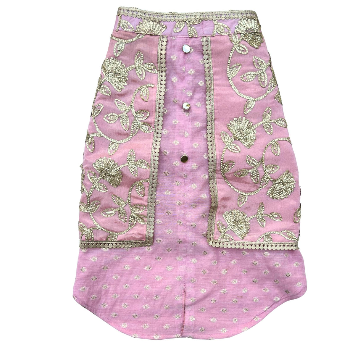 PASTEL PINK GOTA EMBROIDERY WAISTCOAT STYLE DOG KURTA