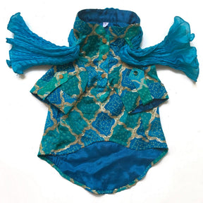 SHADES OF BLUE DOG KURTA+BLUE HEART RAKHI FOR DOGS AND CATS
