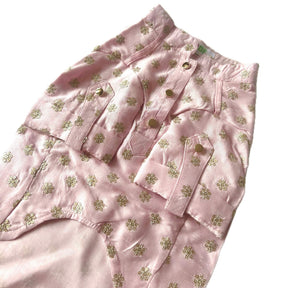 PASTEL PINK GOLD BUTTI DOG KURTA