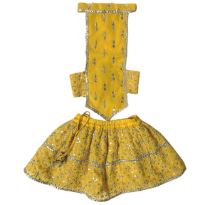 YELLOW FESTIVE DOG LEHENGA