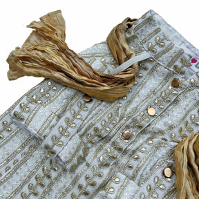 OFF WHITE GOLD LEAF DOG KURTA
