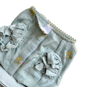 DAINTY FLORAL LIGHT BLUE DOG LEHENGA