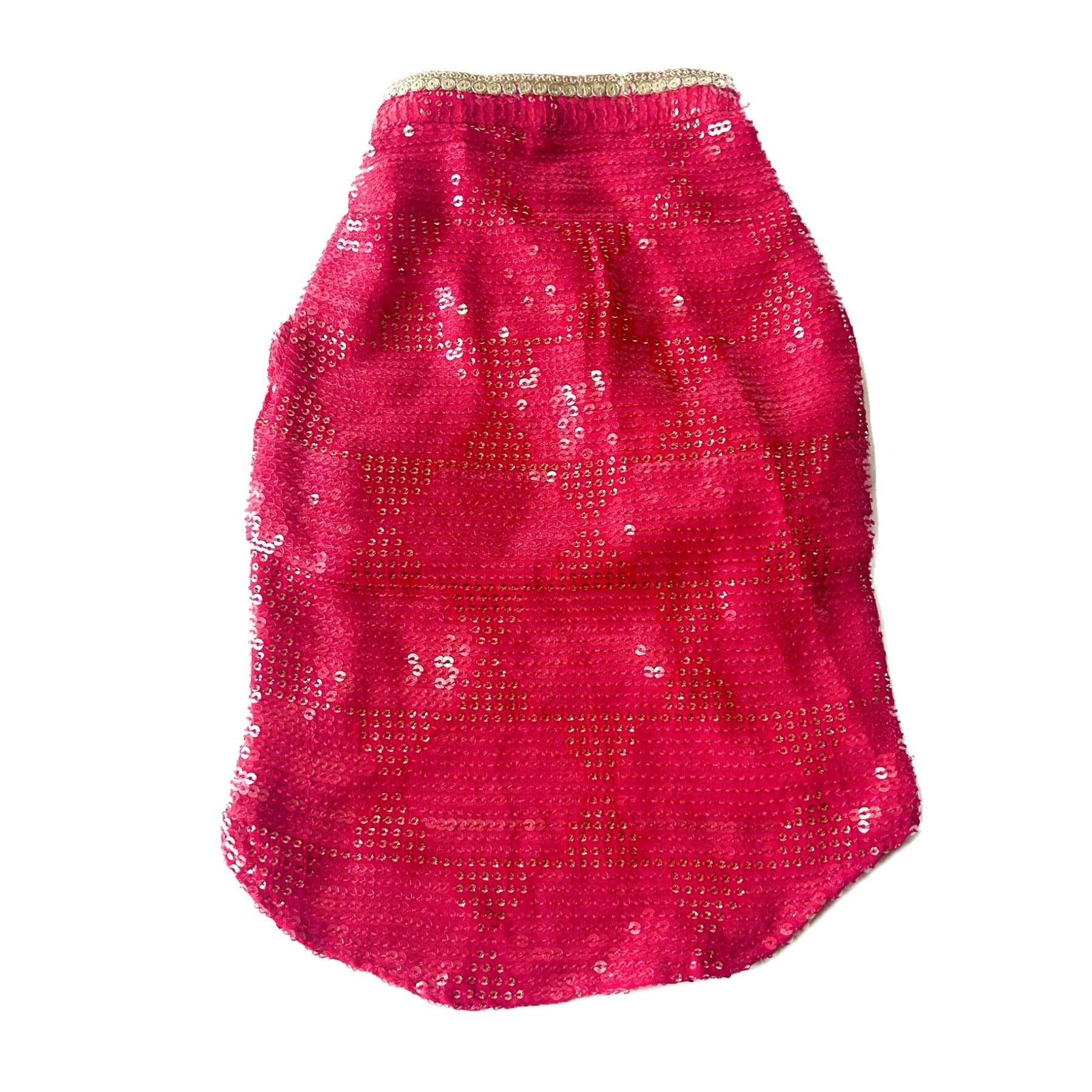 PINK SEQUINS DOG KURTA + PINK GOLD BONE RAKHI FOR DOGS AND CATS